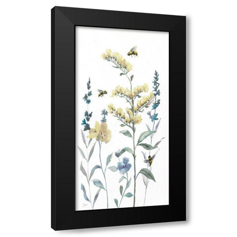 Bumble Bee Garden II Black Modern Wood Framed Art Print with Double Matting by Nan