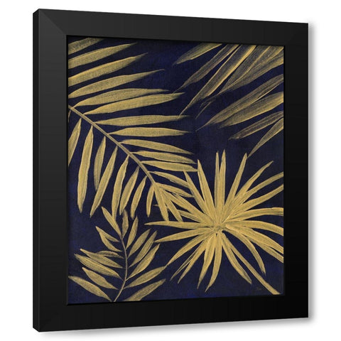 Tropical Gold Black Modern Wood Framed Art Print by Nan
