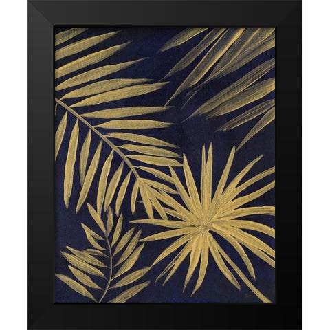 Tropical Gold Black Modern Wood Framed Art Print by Nan