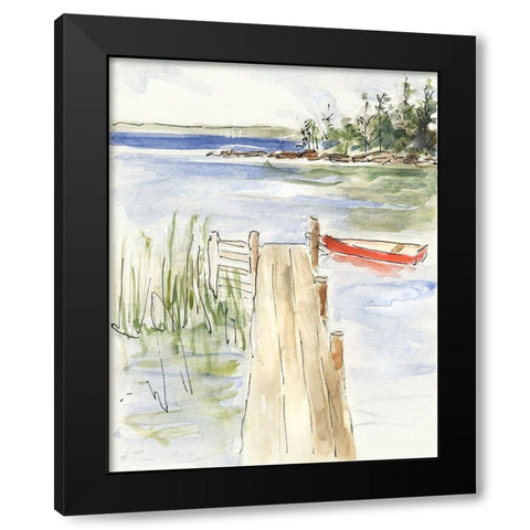 Sketchy Pier Black Modern Wood Framed Art Print with Double Matting by Swatland, Sally