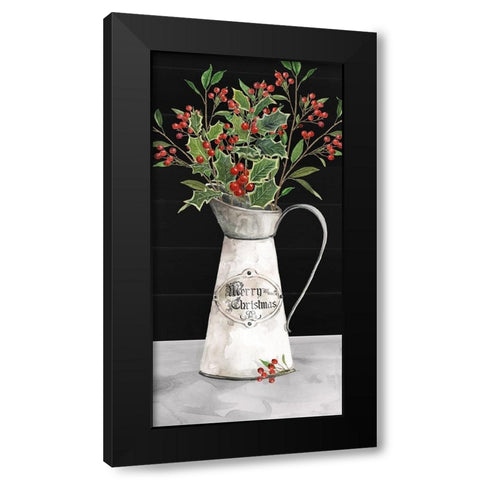 Christmas Berry Still Life Black Modern Wood Framed Art Print by Robinson, Carol
