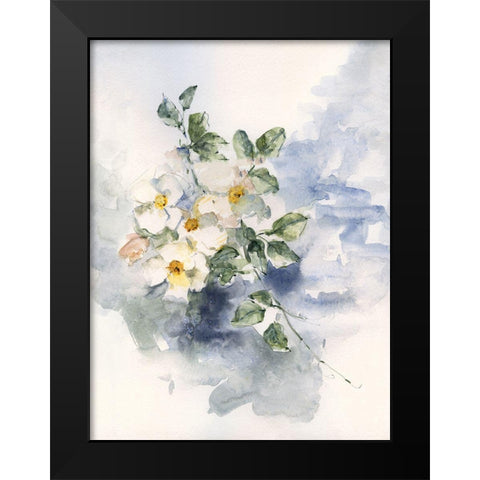 Dogwood Blossoms I Black Modern Wood Framed Art Print by Swatland, Sally