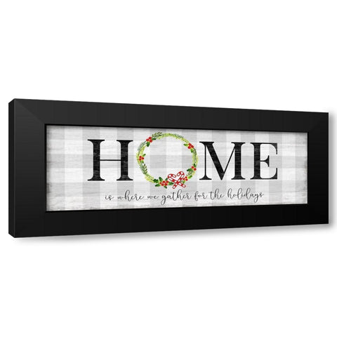 Gather for the Holidays Black Modern Wood Framed Art Print with Double Matting by Carpentieri, Natalie