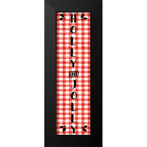 Holly And Jolly Black Modern Wood Framed Art Print by CAD Designs