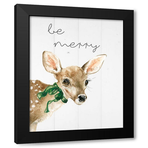 Be Merry Black Modern Wood Framed Art Print by Robinson, Carol