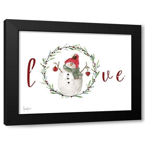 Farmhouse Christmas Love Black Modern Wood Framed Art Print with Double Matting by Finn, Livi