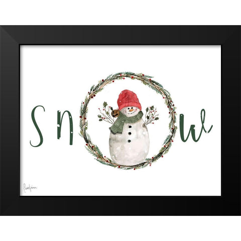 Farmhouse Christmas Snow Black Modern Wood Framed Art Print by Finn, Livi