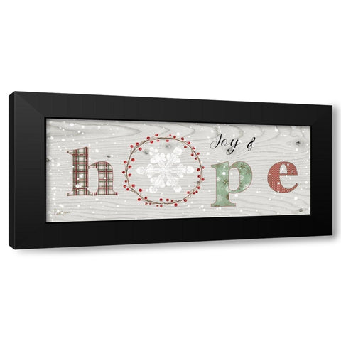 Farmhouse Christmas Hope Sign Black Modern Wood Framed Art Print by Finn, Livi