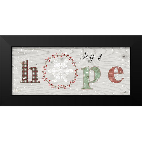 Farmhouse Christmas Hope Sign Black Modern Wood Framed Art Print by Finn, Livi