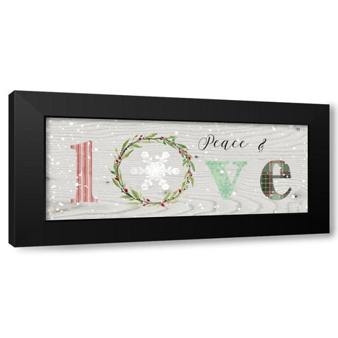 Farmhouse Christmas Love Sign Black Modern Wood Framed Art Print by Finn, Livi