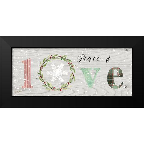 Farmhouse Christmas Love Sign Black Modern Wood Framed Art Print by Finn, Livi