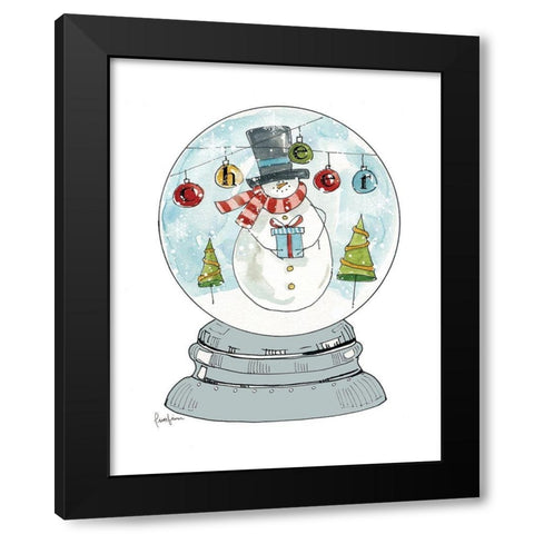 Snowglobe II Black Modern Wood Framed Art Print by Finn, Livi