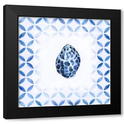 Royal Blue Shell II Black Modern Wood Framed Art Print by Tava Studios