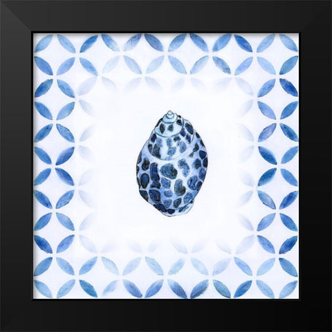 Royal Blue Shell II Black Modern Wood Framed Art Print by Tava Studios