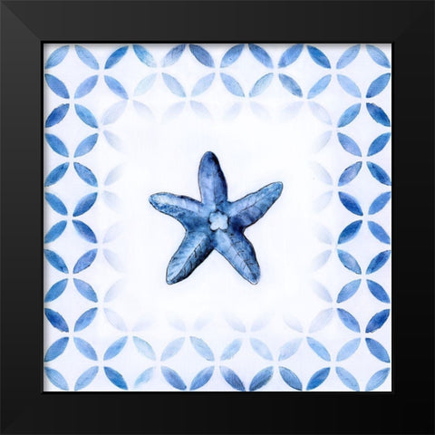 Royal Blue Shell III Black Modern Wood Framed Art Print by Tava Studios