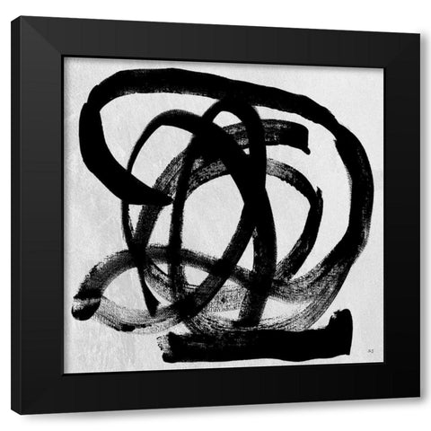Paris Midnight Black Modern Wood Framed Art Print with Double Matting by Jill, Susan