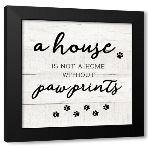 Home Pawprints Black Modern Wood Framed Art Print by Murray, Amanda
