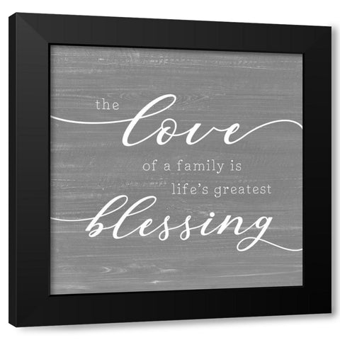 Family Blessing Black Modern Wood Framed Art Print with Double Matting by CAD Designs