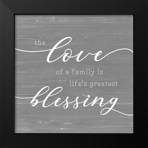 Family Blessing Black Modern Wood Framed Art Print by CAD Designs
