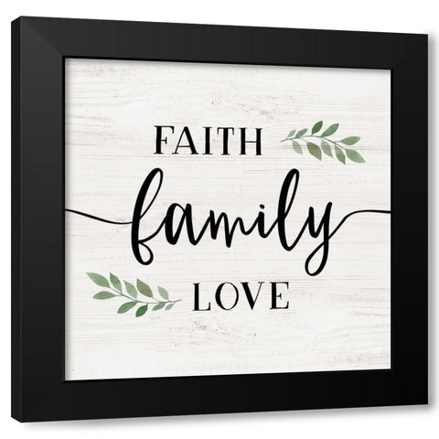 Faith Family Black Modern Wood Framed Art Print with Double Matting by Carpentieri, Natalie