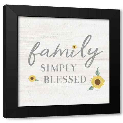 Family Simply Blessed Black Modern Wood Framed Art Print with Double Matting by Carpentieri, Natalie