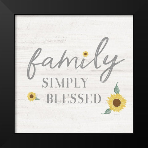 Family Simply Blessed Black Modern Wood Framed Art Print by Carpentieri, Natalie