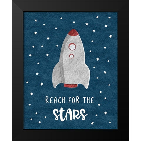 Reach for the Stars Black Modern Wood Framed Art Print by Carpentieri, Natalie