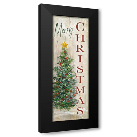 Mery Christmas Tree Black Modern Wood Framed Art Print by Swatland, Sally