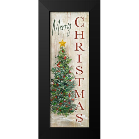 Mery Christmas Tree Black Modern Wood Framed Art Print by Swatland, Sally