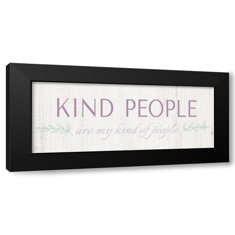 Kind People Black Modern Wood Framed Art Print by CAD Designs