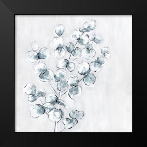 Soft Eucalyptus I Black Modern Wood Framed Art Print by Nan