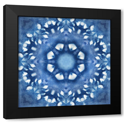 Navy Nature Kaleidoscope III Black Modern Wood Framed Art Print by Nan