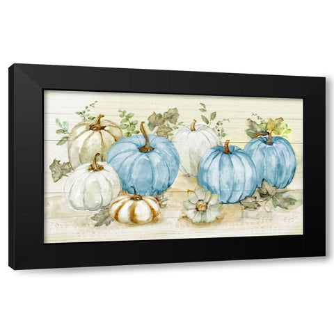 Pumpkin Harvest Black Modern Wood Framed Art Print by Nan