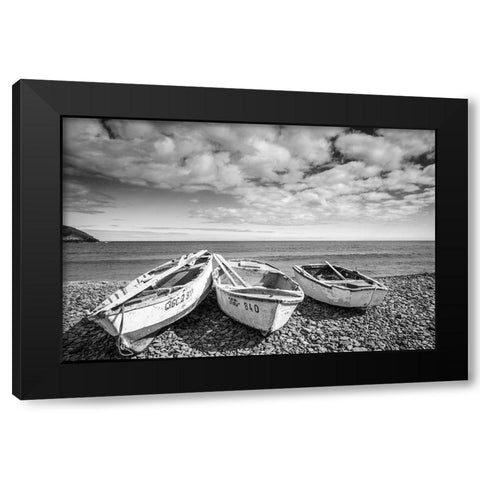 Canary Island Fishing Boats Black Modern Wood Framed Art Print by Delimont, Danita