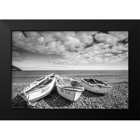 Canary Island Fishing Boats Black Modern Wood Framed Art Print by Delimont, Danita