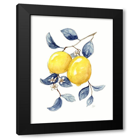 Odyssey Lemons I Black Modern Wood Framed Art Print by Nan
