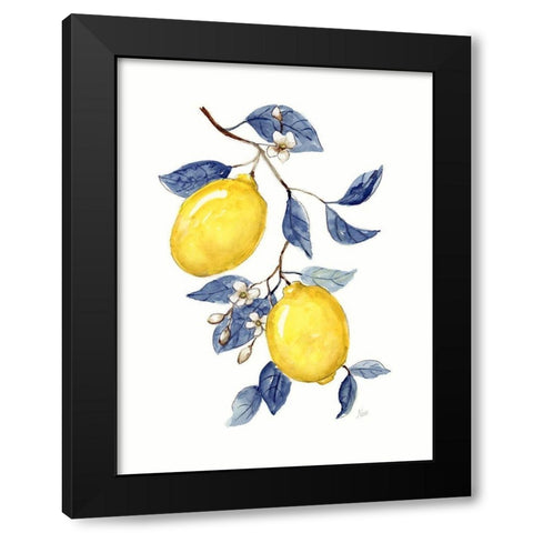 Odyssey Lemons II Black Modern Wood Framed Art Print with Double Matting by Nan