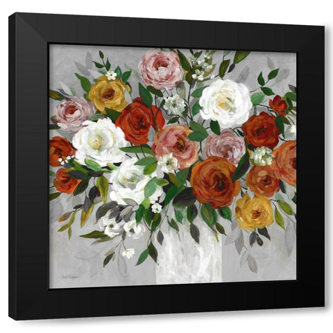 Autumnal Roses Black Modern Wood Framed Art Print by Robinson, Carol