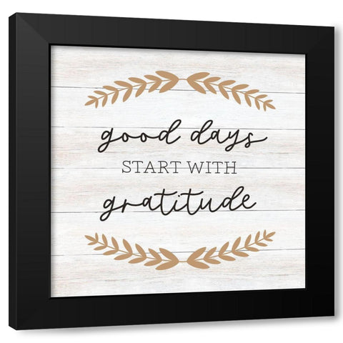 Good Days Black Modern Wood Framed Art Print by CAD Designs