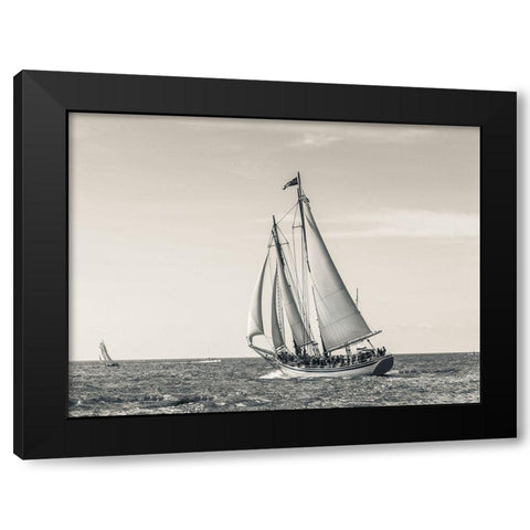 Ocean Schooner Black Modern Wood Framed Art Print with Double Matting by Delimont, Danita