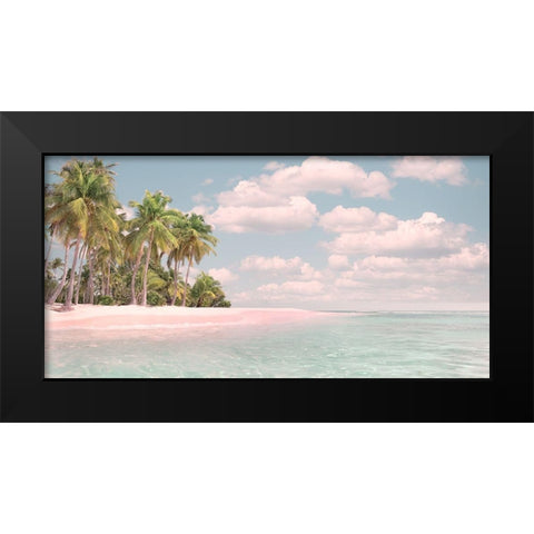 Pink Sand and Palms Black Modern Wood Framed Art Print by Calascibetta, Mike
