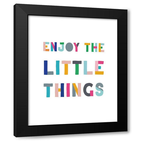 Little Things Black Modern Wood Framed Art Print with Double Matting by CAD Designs