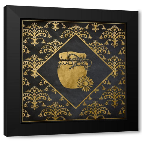 Golden Honey Pot Black Modern Wood Framed Art Print by Santiago, Daniela