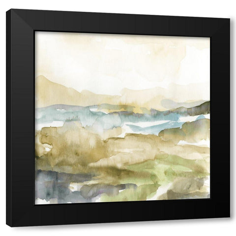 Spectrum Mountains Black Modern Wood Framed Art Print with Double Matting by Nan