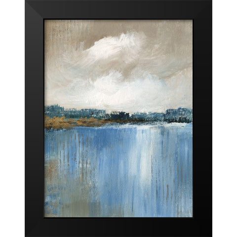 Wind and Water Black Modern Wood Framed Art Print by Nan