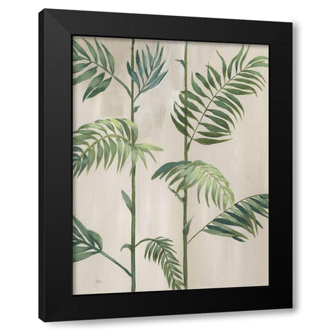 Modern Fronds I Black Modern Wood Framed Art Print with Double Matting by Nan