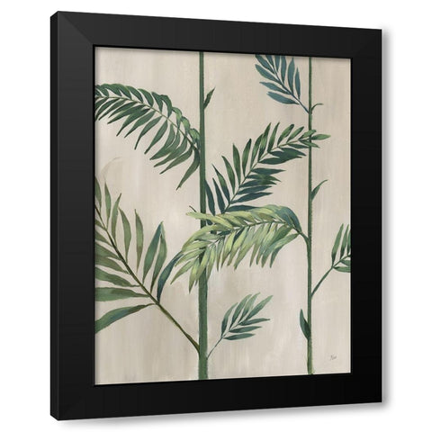 Modern Fronds II Black Modern Wood Framed Art Print with Double Matting by Nan