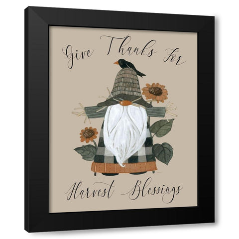 Harvest Gnomes Blessing Black Modern Wood Framed Art Print by Finn, Livi