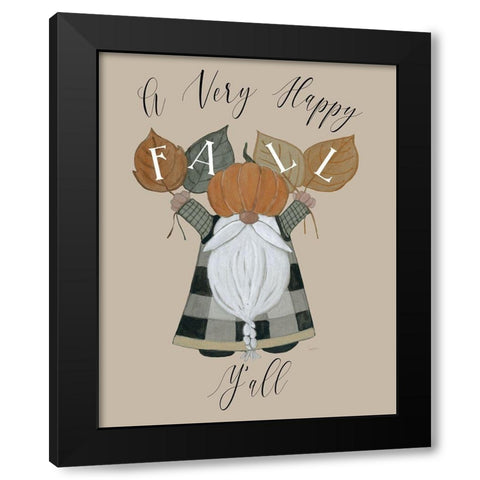 Harvest Gnomes Fall Yall Black Modern Wood Framed Art Print by Finn, Livi