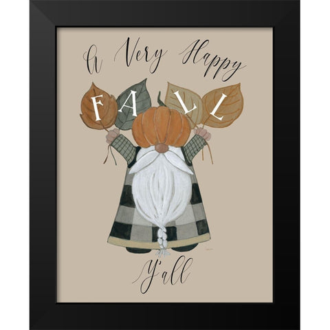 Harvest Gnomes Fall Yall Black Modern Wood Framed Art Print by Finn, Livi